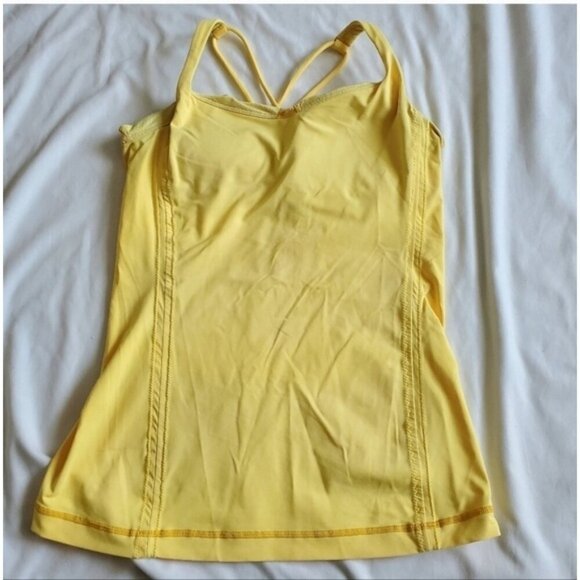 Lululemon Free To Be yellow built in bra - Picture 3 of 4